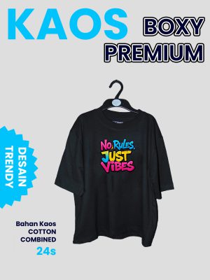 Basic Oversize Kaos Boxy Black - Korean Style Streetwear PLAIN IND