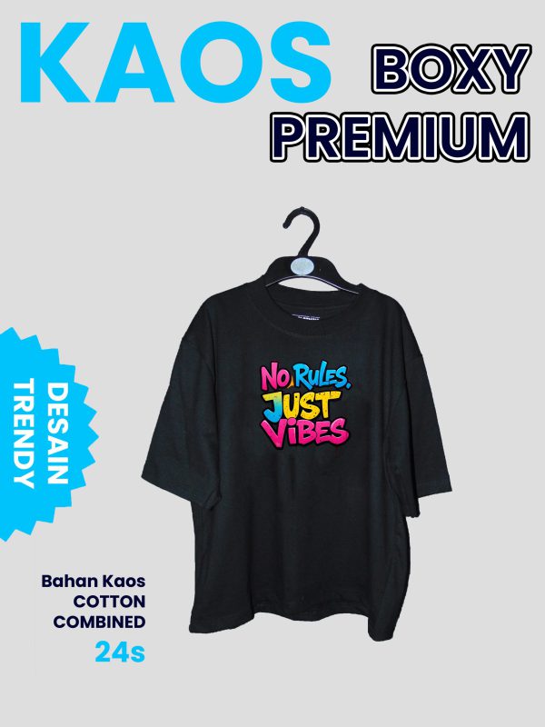 Basic Oversize Kaos Boxy Black - Korean Style Streetwear PLAIN IND