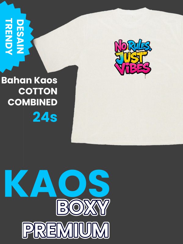 Basic Oversize Kaos Boxy White - Korean Style Streetwear PLAIN IND - Gambar 4